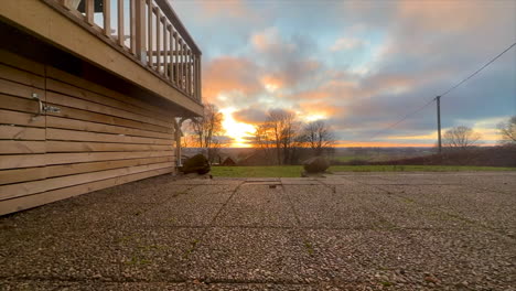 timelapse of sunrise from backyard house view