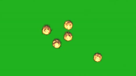 bolas de fuego gráficos de movimiento de pantalla verde