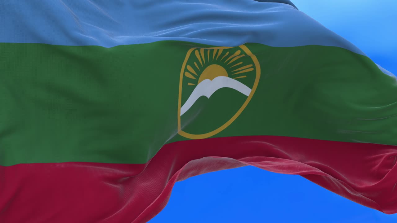 Seamless loop of Karachay Cherkessian flag.