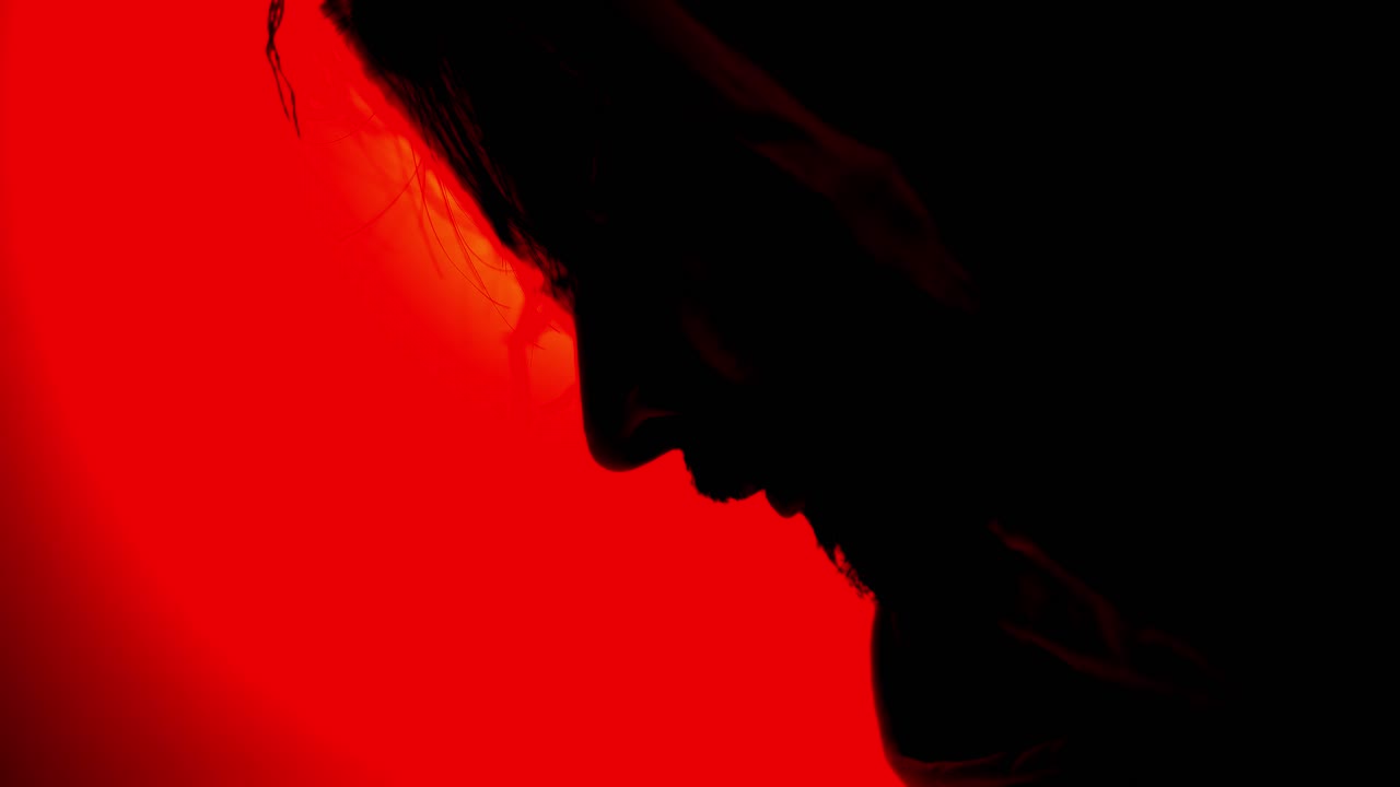 Jesus Christ wearing crown of thorns for Christianity, Easter visual, bible scene or temptation, prayer, worship visual.