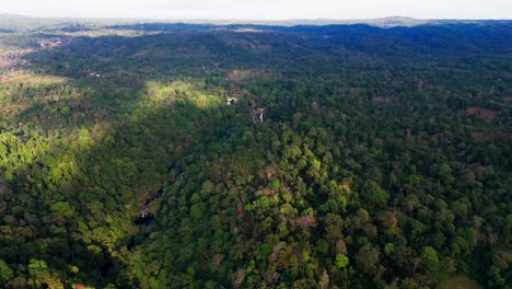 aerial drone pakse bolaven plateau laos tallest waterfall famous motorcycle loop travel destination
