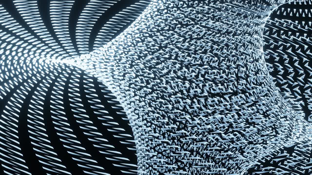 espiral reluciente de color plateado vj bucle