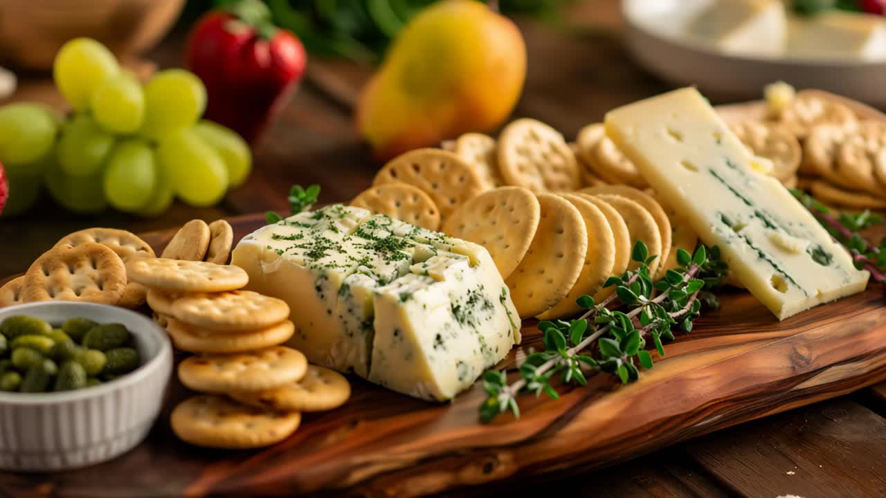 Cheese and Cracker Platter with Fruits