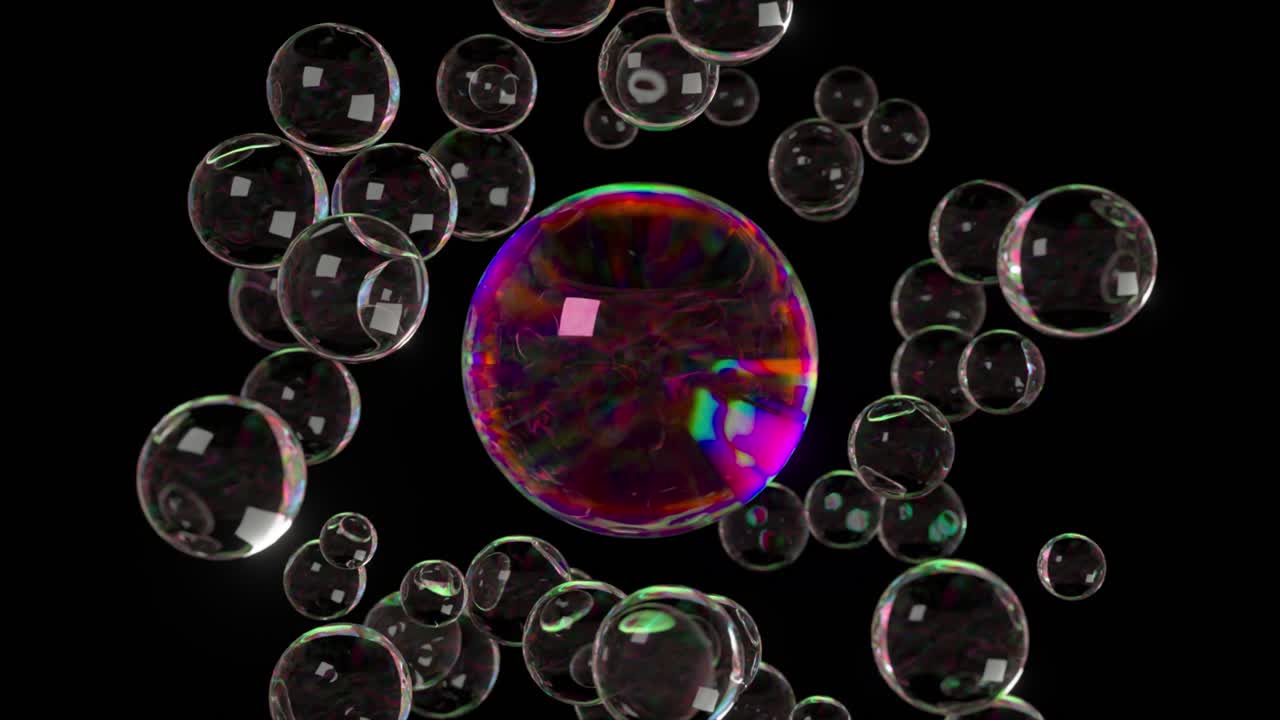 Abstract Colorful Bubble Cluster