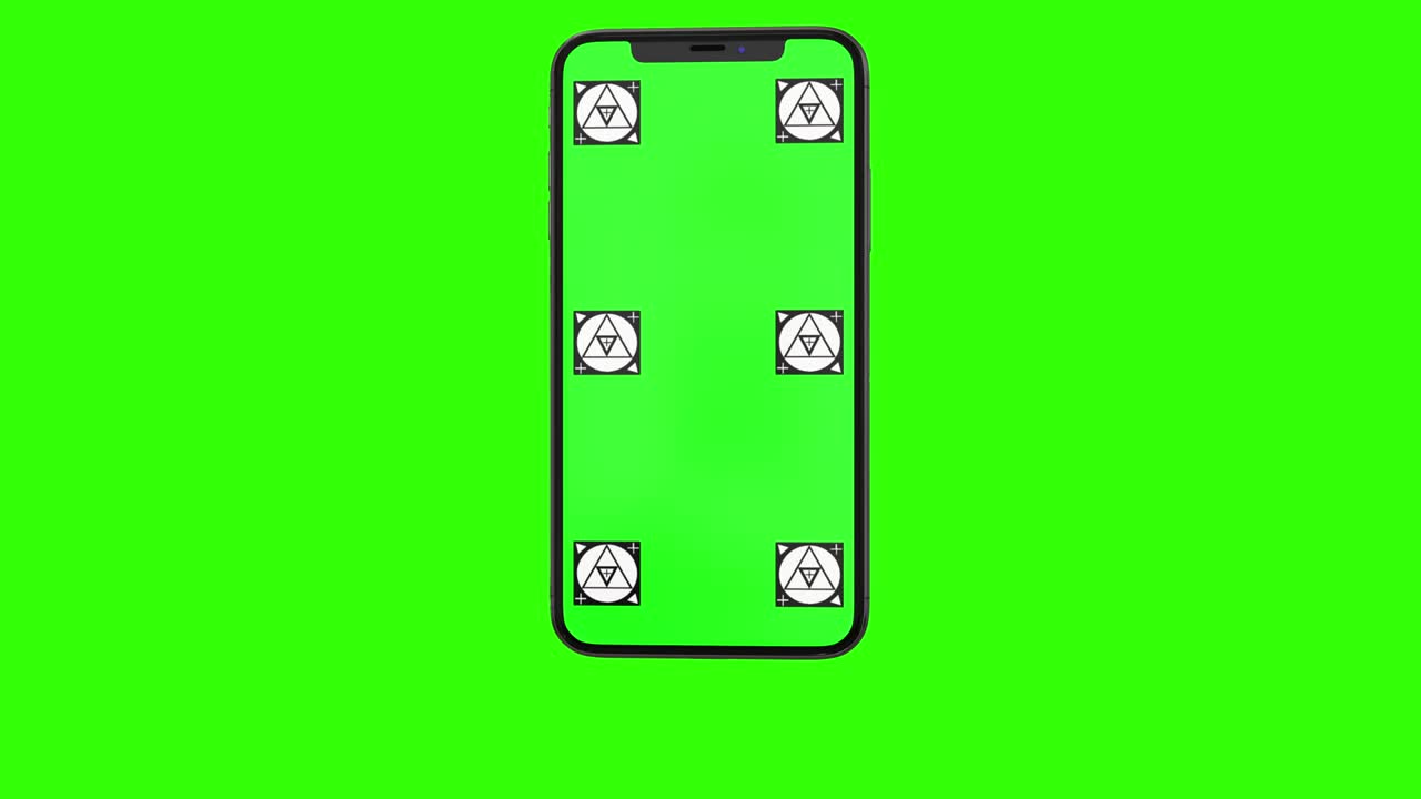 teléfono inteligente aislado con pantalla verde