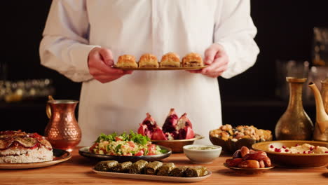 traditional middle eastern dessert buffet