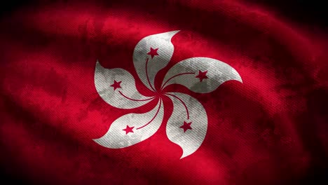 hong kong grunge flag - loop animation