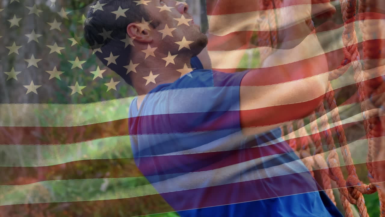 hombre haciendo curso de cuerda