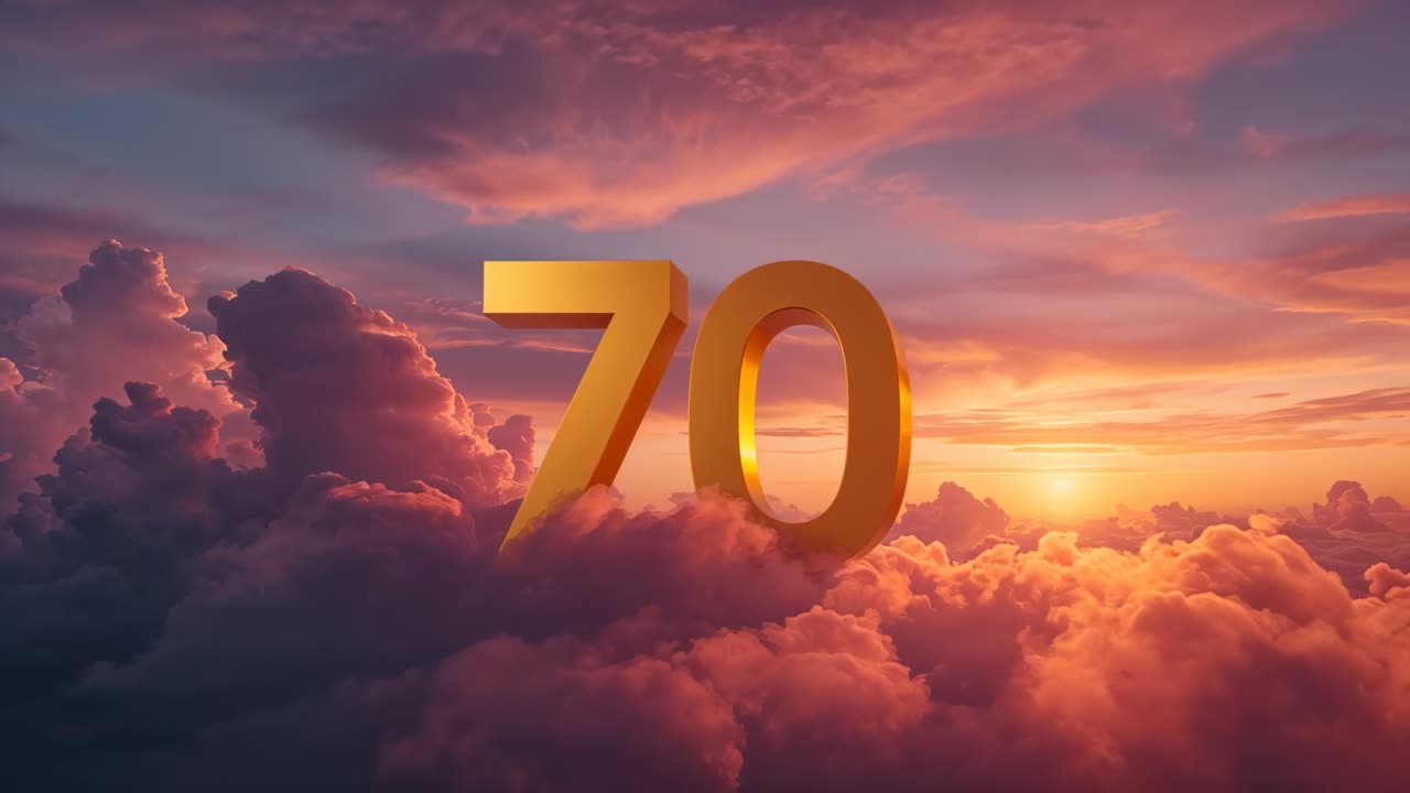 Glinting golden 70 catching sun approaching horizon, warming clouds and brightening sheen