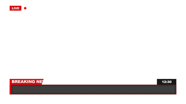 Breaking News grafikskabelon til udsendelse med live-indikator.