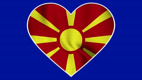 macedonia heart love flag loop - realistic 4k flag waving in the wind
