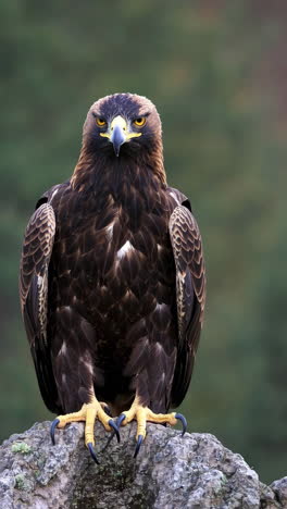 golden eagle perched on a rock