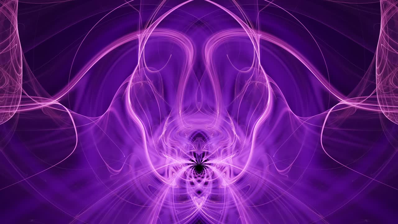flujo etéreo místico de energía a través del portal fractal multiverso en púrpura mítico