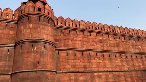the exterior of the red fort in delhi, india