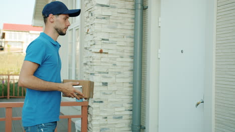 delivery person at the house