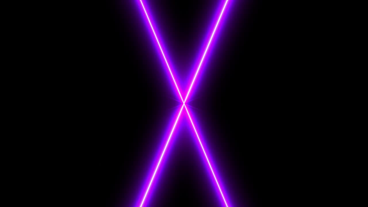 spettacolo laser al neon astratto su sfondo nero. animazione in loop. video 4k