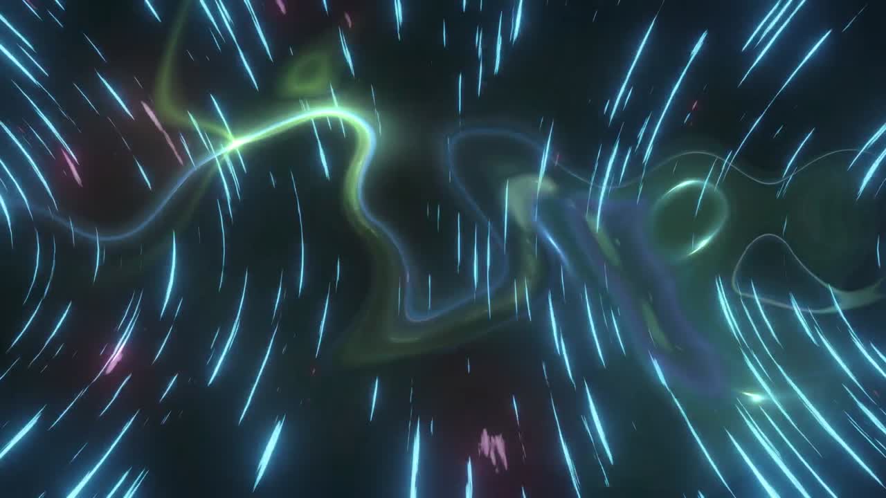 animación de rastros de luz y rayos azules giratorios