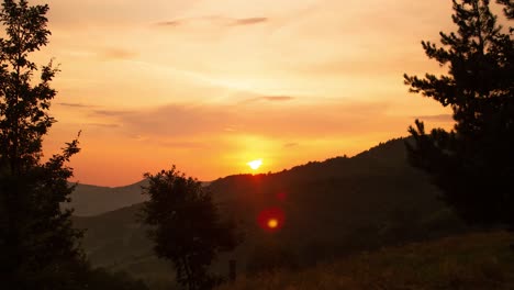 stunning sunset over the mountains