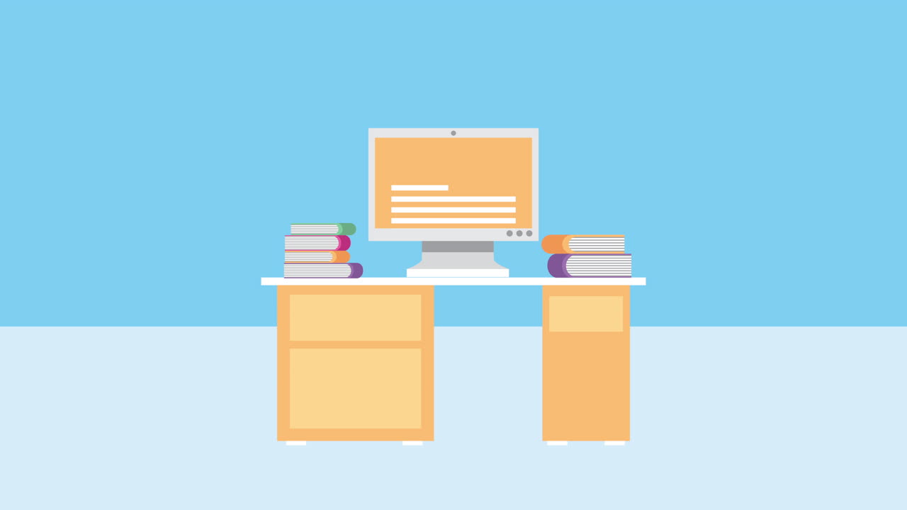 pantalla de computadora de escritorio en la oficina