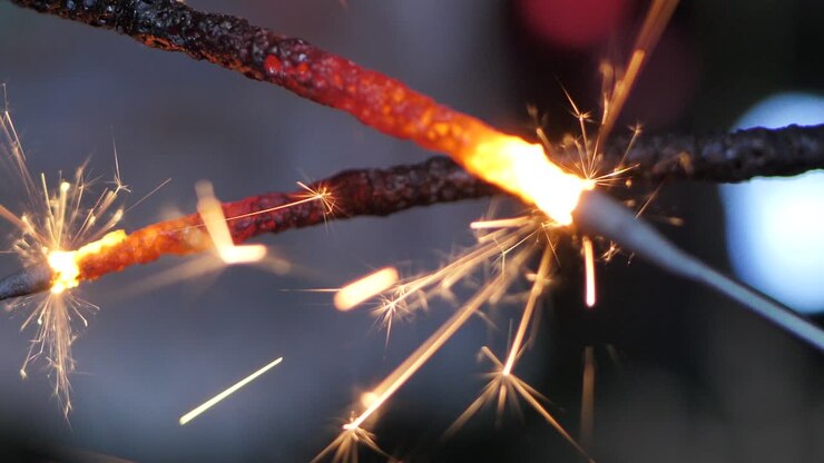 Ignited by a sparkler | Premium Stock Video Footage