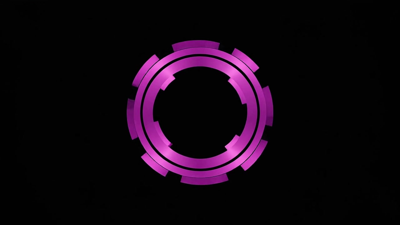 Abstract Purple Circular HUD Interface Animation