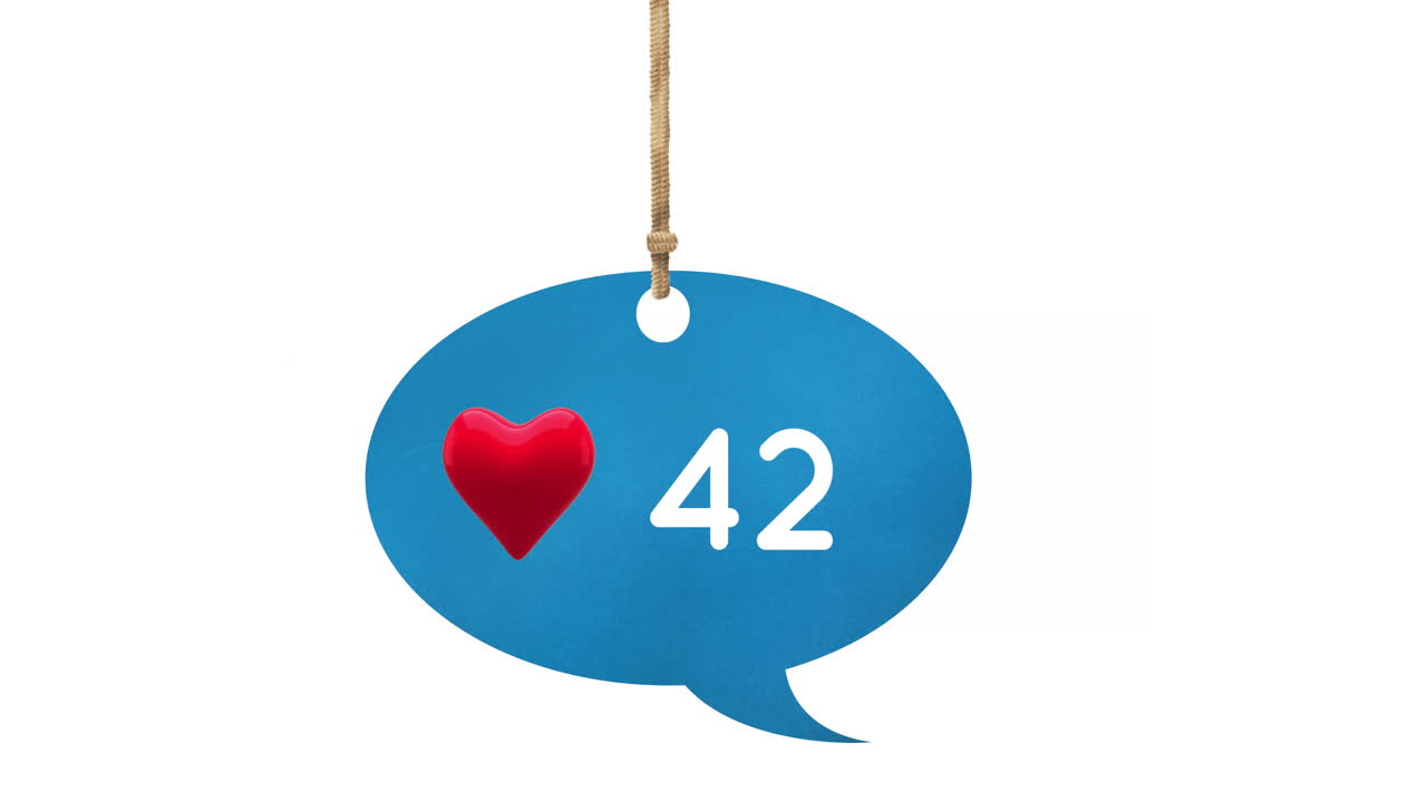 Tied up speech balloon with numbers 4k