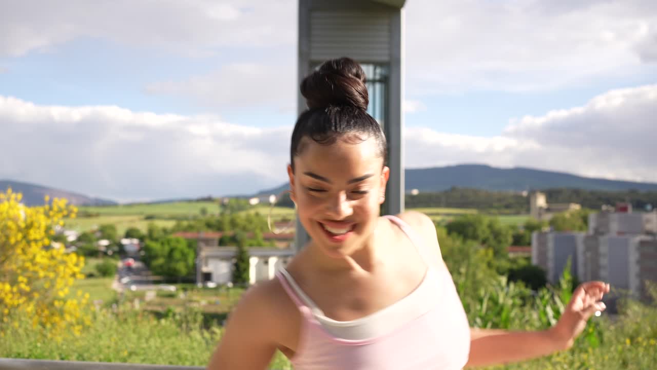 야외 운동 을 하는 여자