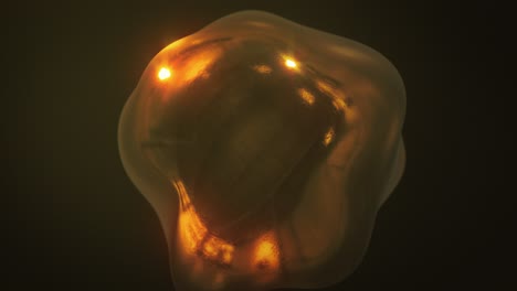 una esfera dorada brillante que brilla con reflejos