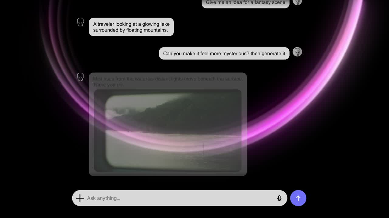Utente con Chatbot AI per la Pianificazione e la Generazione di Contenuti