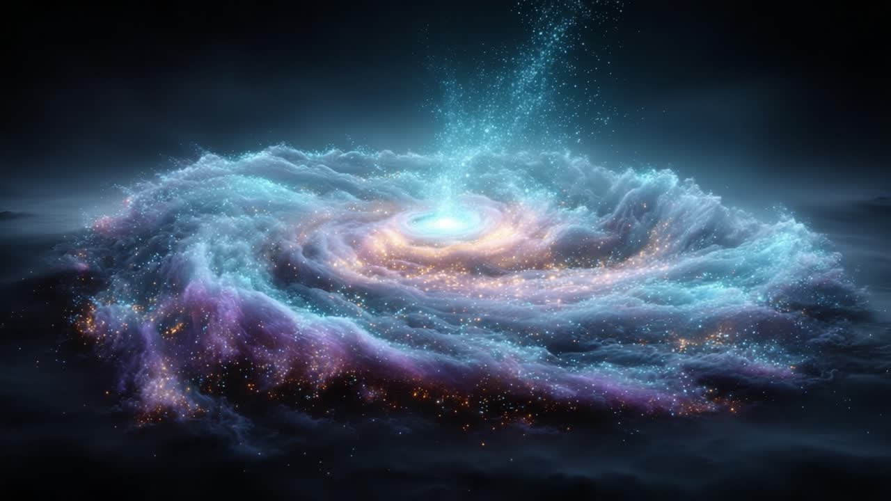 A Mesmerizing Cosmic Spiral: The Birth and Evolution of a Stunning Galaxy Unfolding in the Depths of Space with Vibrant Nebulas and Star Clusters