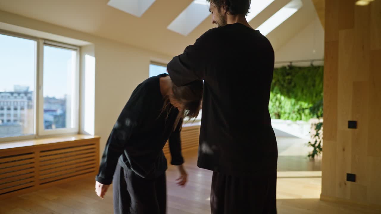 Couple Practicing Modern Dance at Home
