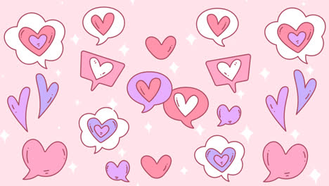 motion graphic of hand drawn conversation hearts illustration