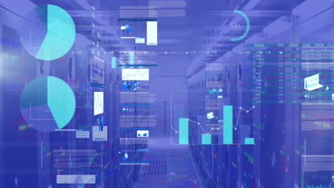 animazione dell'elaborazione dei dati su server informatici