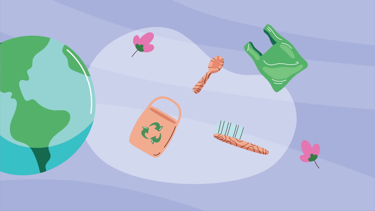 mundo planeta tierra con animación de ecología