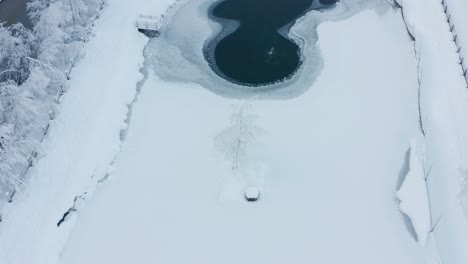 a frozen lake in san vigilio, italy