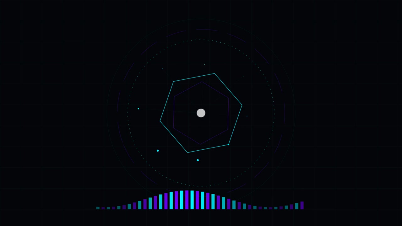 Digital Audio Visualizer with Pulsing Geometric Shapes