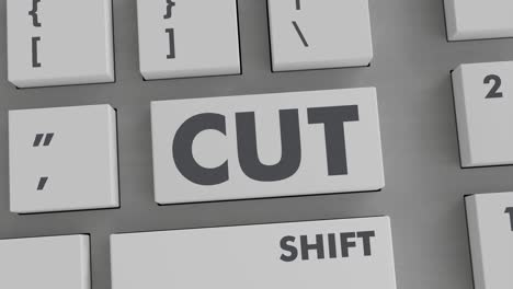presionar el botón de corte en el teclado