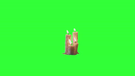 halloween background element on chroma key white flickering burning candles