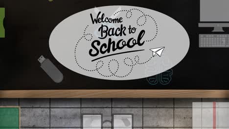 Animation-of-back-to-school-text-over-school-items-icons