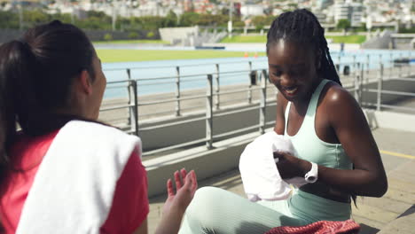 female athletes training for fitness together