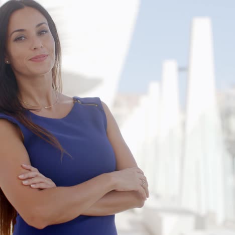 young woman with a dreamy expression