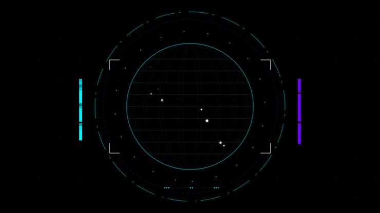 Digital HUD Globe Interface with Moving Data Points