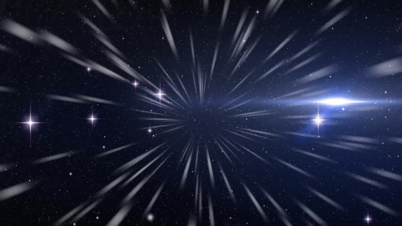 검은 바탕에 있는 빛의 반점과 흔적의 애니메이션