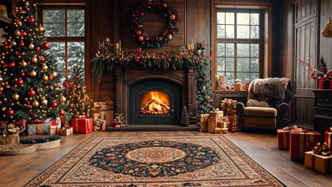 cozy christmas living room adorned with decorations and gifts