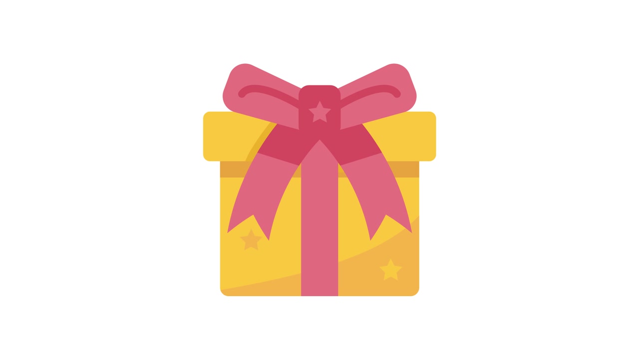 Animated Gift Box Forming with Ribbon and Bow