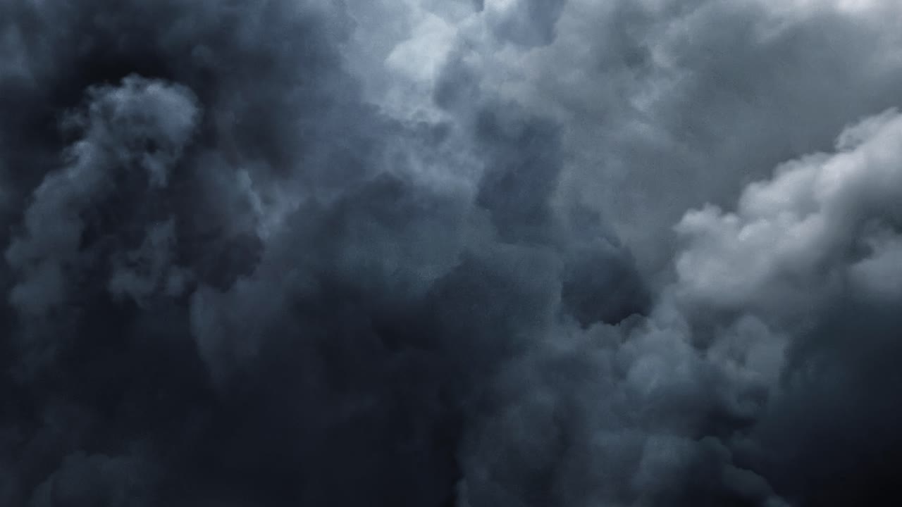cumulus clouds in the dark sky with thunder striking, thunderstorms