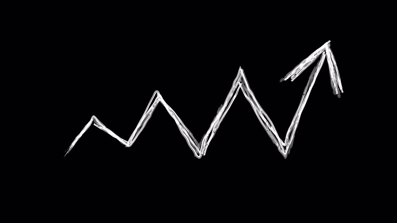 Animated Hand-Drawn Line Graph with Upward Arrow