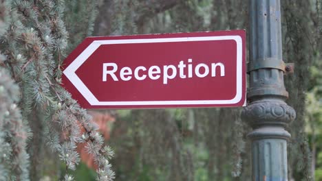 reception sign