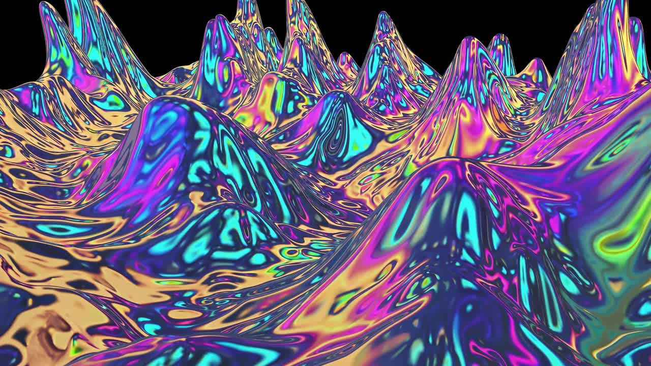 Abstract Iridescent Liquid Landscape