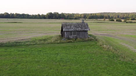 blacksmith shop in dalsland’s rural landscape, swedish heritage, aerial